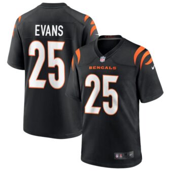 Chris Evans Youth Nike Black Cincinnati Bengals Logo Game Custom Jersey