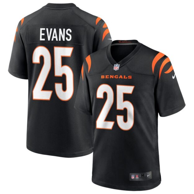 Chris Evans Youth Nike Black Cincinnati Bengals Logo Game Custom Jersey