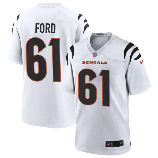 Cody Ford Men's Nike White Cincinnati Bengals Game Custom Jersey