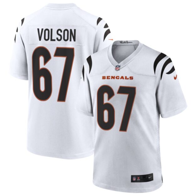 Cordell Volson Men's Nike White Cincinnati Bengals Game Custom Jersey