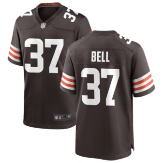 D'Anthony Bell Men's Nike Cleveland Browns Brown Custom Game Jersey