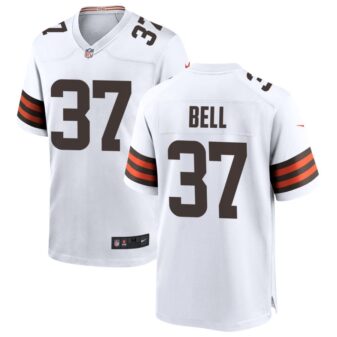 D'Anthony Bell Men's Nike White Cleveland Browns Custom Game Jersey