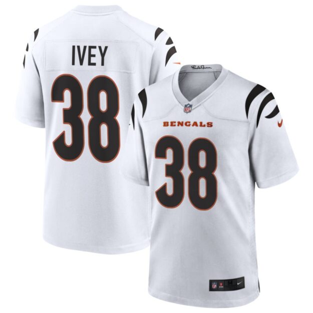 DJ Ivey Men's Nike White Cincinnati Bengals Game Custom Jersey