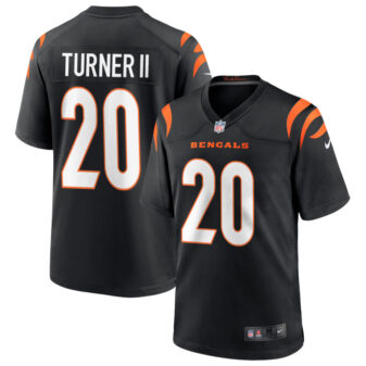 DJ Turner II Men's Nike Black Cincinnati Bengals Game Custom Jersey