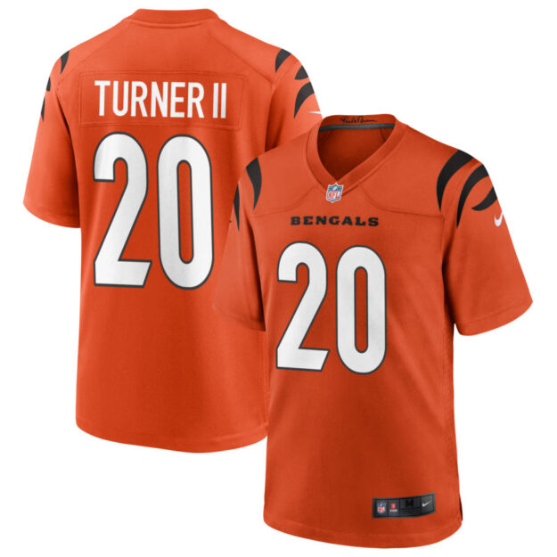 DJ Turner II Men's Nike Orange Cincinnati Bengals Alternate Game Custom Jersey