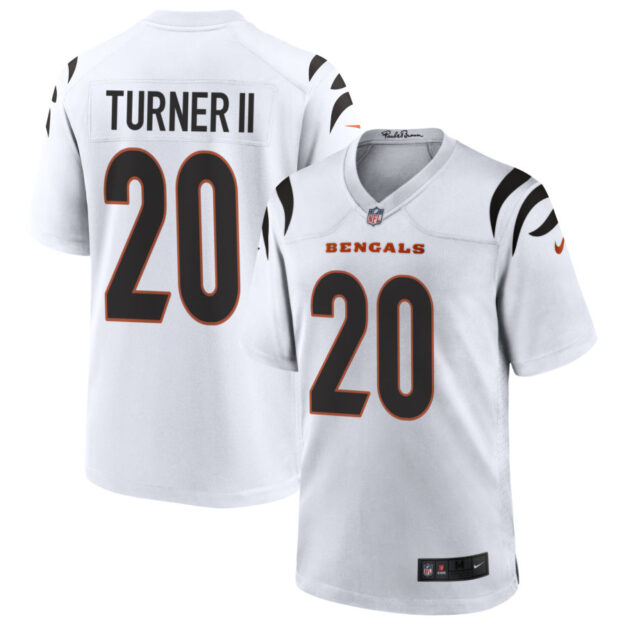 DJ Turner II Men's Nike White Cincinnati Bengals Game Custom Jersey