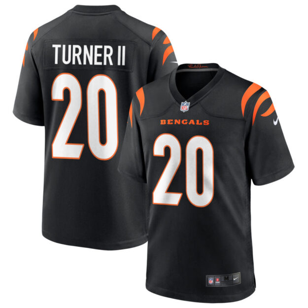 DJ Turner II Youth Nike Black Cincinnati Bengals Logo Game Custom Jersey