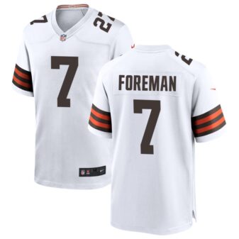 D'Onta Foreman Men's Nike White Cleveland Browns Custom Game Jersey