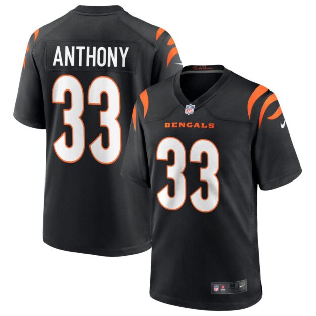 Daijahn Anthony Youth Nike Black Cincinnati Bengals Logo Game Custom Jersey