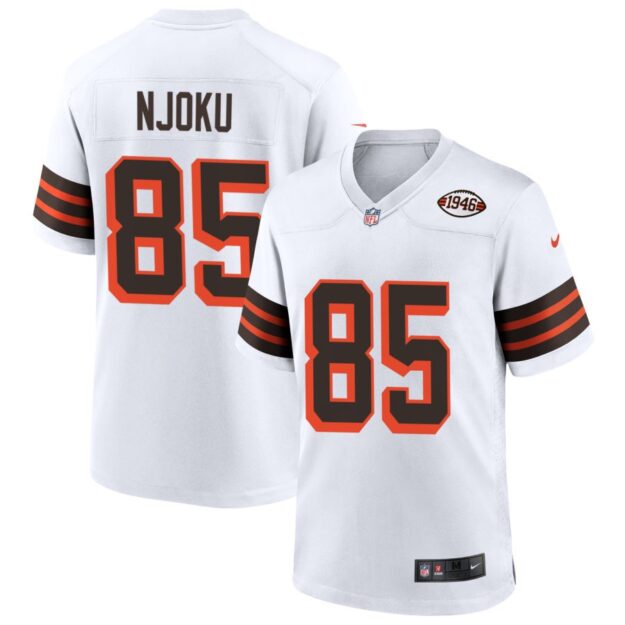 David Njoku Men's Nike White Cleveland Browns 1946 Collection Alternate Custom Jersey