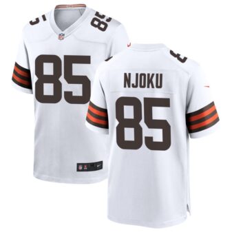 David Njoku Men's Nike White Cleveland Browns Custom Game Jersey