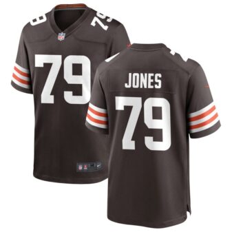 Dawand Jones Men's Nike Cleveland Browns Brown Custom Game Jersey