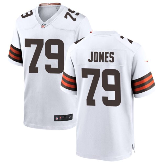 Dawand Jones Men's Nike White Cleveland Browns Custom Game Jersey