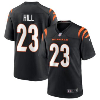 Dax Hill Men's Nike Black Cincinnati Bengals Game Custom Jersey