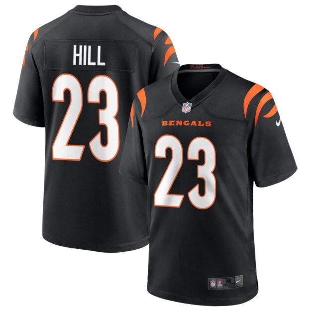 Dax Hill Youth Nike Black Cincinnati Bengals Logo Game Custom Jersey