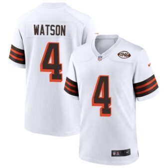 Deshaun Watson Men's Nike White Cleveland Browns 1946 Collection Alternate Custom Jersey