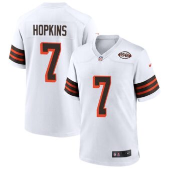 Dustin Hopkins Men's Nike White Cleveland Browns 1946 Collection Alternate Custom Jersey