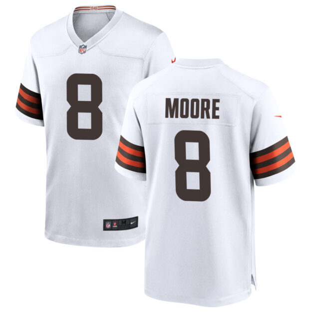 Elijah Moore Men's Nike White Cleveland Browns Custom Game Jersey