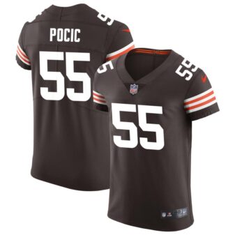 Ethan Pocic Men's Nike Brown Cleveland Browns Vapor Elite Custom Jersey