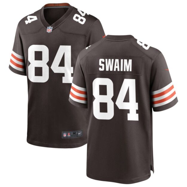 Geoff Swaim Men's Nike Cleveland Browns Brown Custom Game Jersey