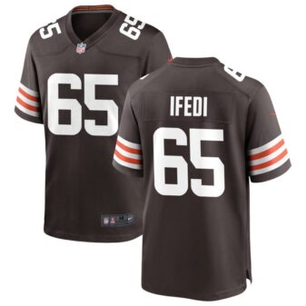 Germain Ifedi Men's Nike Cleveland Browns Brown Custom Game Jersey