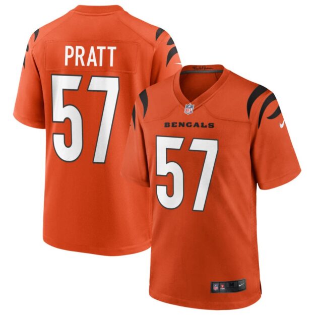 Germaine Pratt Men's Nike Orange Cincinnati Bengals Alternate Game Custom Jersey