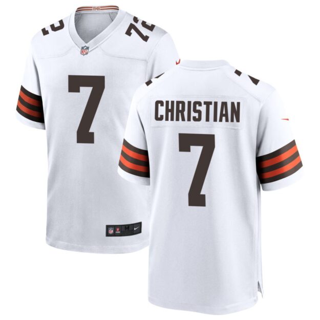 Geron Christian Men's Nike White Cleveland Browns Custom Game Jersey