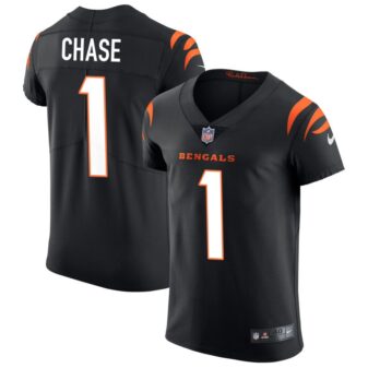 Ja'Marr Chase Men's Nike Black Cincinnati Bengals Vapor Elite Custom Jersey