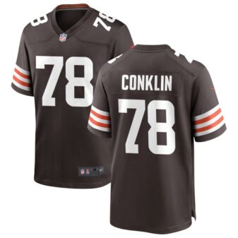 Jack Conklin Men's Nike Cleveland Browns Brown Custom Game Jersey