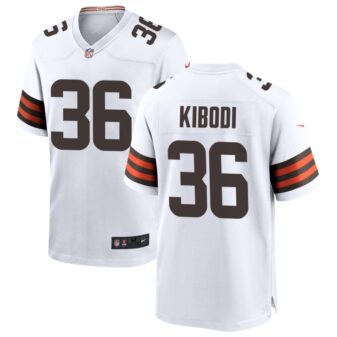 Jacob Kibodi Men's Nike White Cleveland Browns Custom Game Jersey