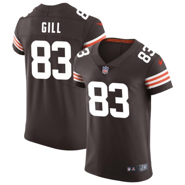 Jaelen Gill Men's Nike Brown Cleveland Browns Vapor Elite Custom Jersey