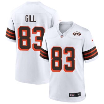 Jaelen Gill Men's Nike White Cleveland Browns 1946 Collection Alternate Custom Jersey