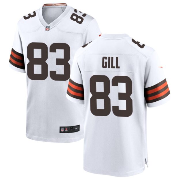 Jaelen Gill Men's Nike White Cleveland Browns Custom Game Jersey