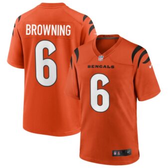 Jake Browning Men's Nike Orange Cincinnati Bengals Alternate Game Custom Jersey