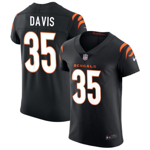 Jalen Davis Men's Nike Black Cincinnati Bengals Vapor Elite Custom Jersey