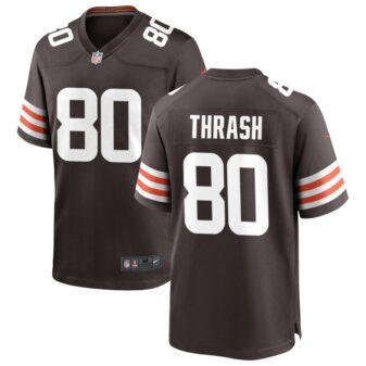 Jamari Thrash Men's Nike Cleveland Browns Brown Custom Game Jersey