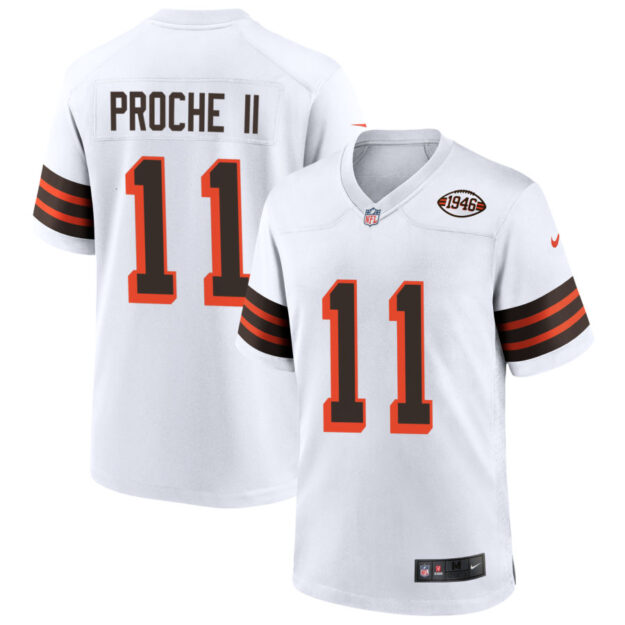 James Proche II Men's Nike White Cleveland Browns 1946 Collection Alternate Custom Jersey