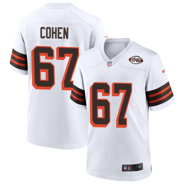 Javion Cohen Men's Nike White Cleveland Browns 1946 Collection Alternate Custom Jersey