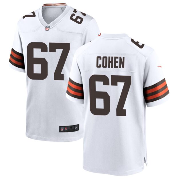 Javion Cohen Men's Nike White Cleveland Browns Custom Game Jersey