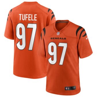 Jay Tufele Men's Nike Orange Cincinnati Bengals Alternate Game Custom Jersey