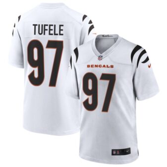 Jay Tufele Men's Nike White Cincinnati Bengals Game Custom Jersey