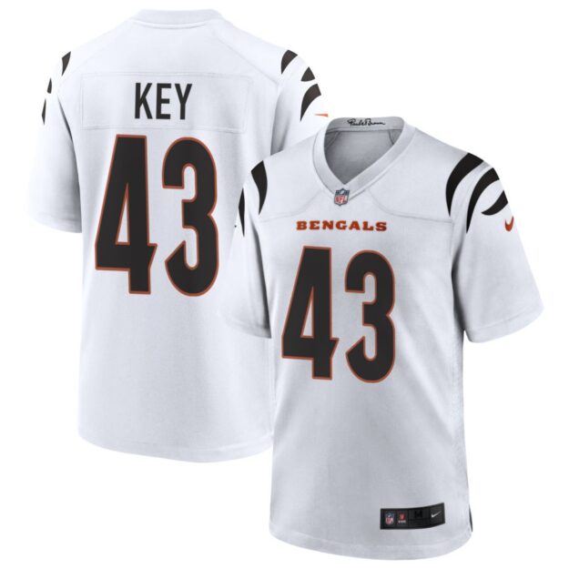 Jaylen Key Men's Nike White Cincinnati Bengals Game Custom Jersey