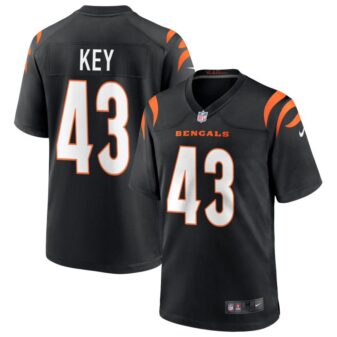 Jaylen Key Youth Nike Black Cincinnati Bengals Logo Game Custom Jersey