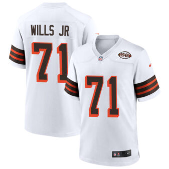 Jedrick Wills Jr Men's Nike White Cleveland Browns 1946 Collection Alternate Custom Jersey