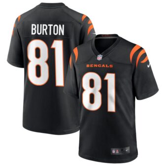 Jermaine Burton Men's Nike Black Cincinnati Bengals Game Custom Jersey