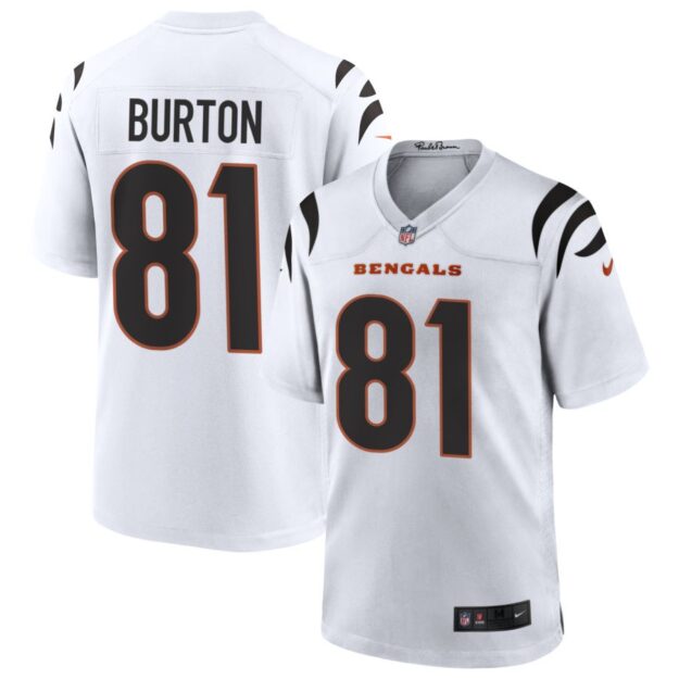 Jermaine Burton Men's Nike White Cincinnati Bengals Game Custom Jersey