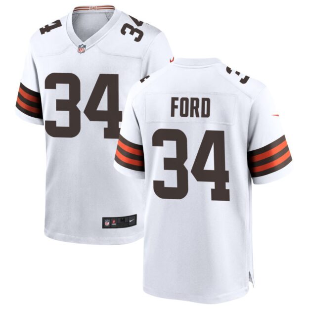 Jerome Ford Men's Nike White Cleveland Browns Custom Game Jersey