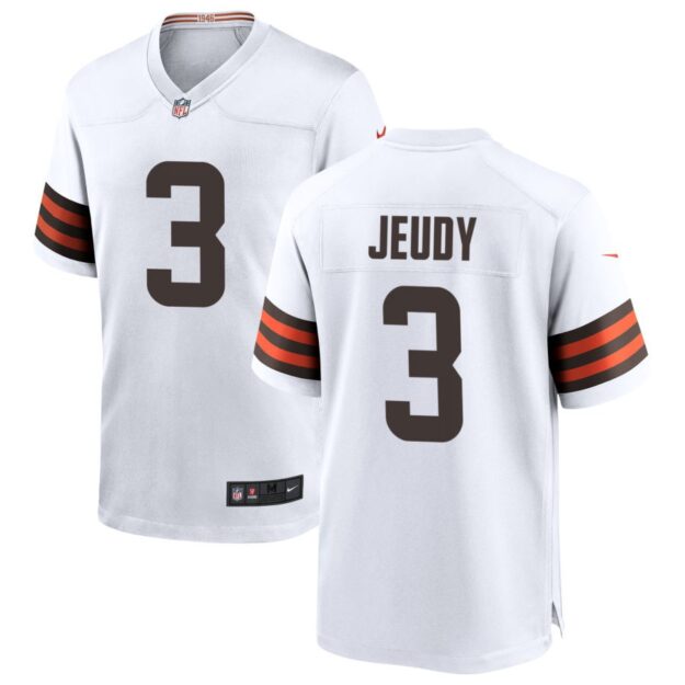 Jerry Jeudy Men's Nike White Cleveland Browns Custom Game Jersey