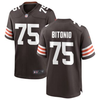 Joel Bitonio Men's Nike Cleveland Browns Brown Custom Game Jersey