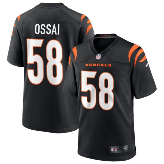 Joseph Ossai Youth Nike Black Cincinnati Bengals Logo Game Custom Jersey